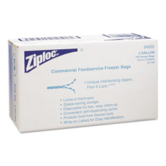 Commercial Resealable Freezer
Bag, Zipper, 2 gal, 13 x
15-1/2, Clear - C-ZIPLOC 2
GALLON FREEZER BAGS 100/2.7MIL