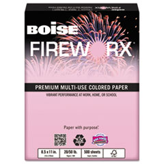 FIREWORX Colored Paper, 20lb, 8-1/2 x 11, Powder Pink, 500