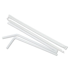 Flexible Wrapped Straws, 7 3/4&quot;, White, 400/Pack - JUMBO