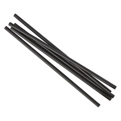 Jumbo Straws, 7 3/4&quot;, Plastic, Black, 250/Pack -