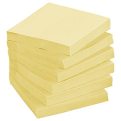 Recycled Notes, 3 x 3, Canary Yellow, 24 75-Sheet Pads/Pack