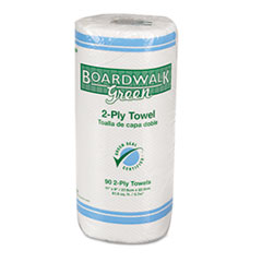 Boardwalk Green Household Roll Towels, 2-Ply, 11W x 9L