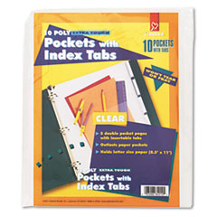 Ring Binder Divider Pockets With Index Tabs, 8-1/2 x 11,