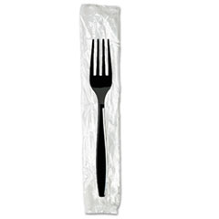Individually Wrapped Forks, Plastic, Black - POLYSTY HVY
