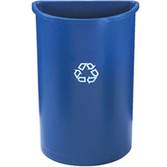 Half-Round Recycling Container, Plastic, 21 gal,