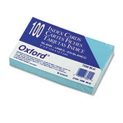 Unruled Index Cards, 3 x 5, Blue, 100/Pack -