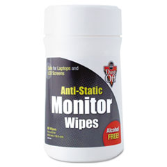 Premoistened Monitor Cleaning Wipes, Cloth, 6 x 6, 80/Tub -