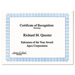 Parchment Paper Certificates, 8-1/2 x 11, Blue Conventional