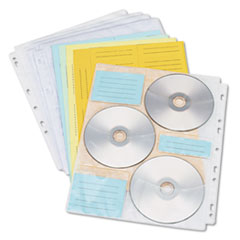 Two-Sided CD/DVD Pages for Three-Ring Binder, 10/Pack -