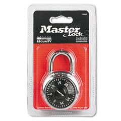 Combination Lock, Stainless Steel, 1-15/16&quot; Wide, Black