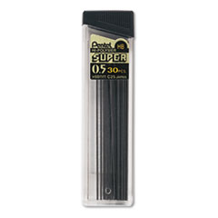 Super Hi-Polymer Lead Refills, 0.5mm, HB, Black, 30