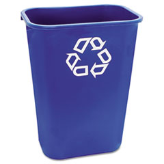 Deskside Recycle Container w/Symbol, Rectangular,