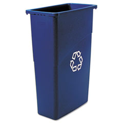 Slim Jim Recycling Container, Rectangular, Plastic, 23 gal,