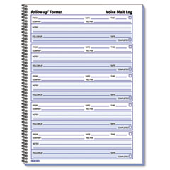 Voice Mail Wirebound Log Books, 8 x 10 5/8, 500