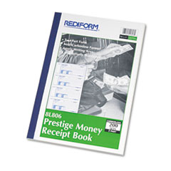 Money Receipt Book, 7 x 2 3/4, Carbonless Duplicate,