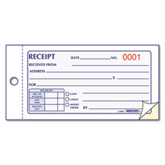 Small Money Receipt Book, 5 x 2 3/4, Carbonless Duplicate,