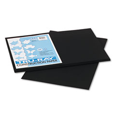 Tru-Ray Construction Paper, 76 lbs., 12 x 18, Black, 50