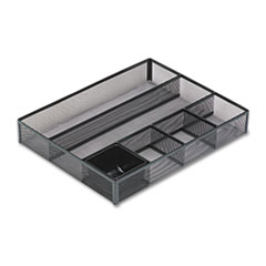 Deep Desk Drawer Organizer, Metal Mesh, Black -