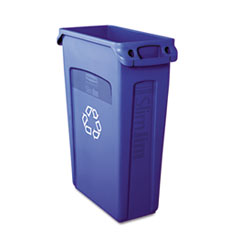 Slim Jim Recycling Container w/Venting Channels, Plastic,