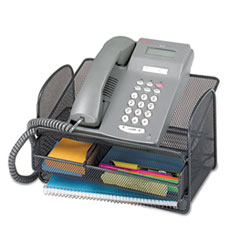 Onyx Angled Mesh Steel Telephone Stand, 11 3/4 x 9