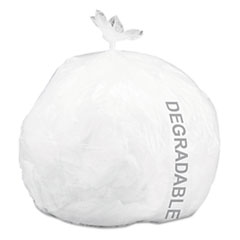Eco-Degradable Plastic Trash
Garbage Bag, 13gal, .7mil,
2x30, White - LINER,24X30,70
MIL,WH