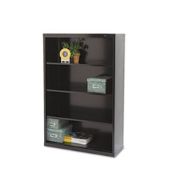 Metal Bookcase, 4 Shelves, 34-1/2w x 13-1/2d x 52-1/2h,