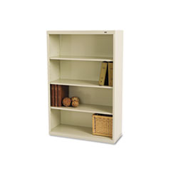 Metal Bookcase, 4 Shelves, 34-1/2w x 13-1/2d x 52-1/2h,
