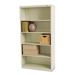 Metal Bookcase, 5 Shelves, 34-1/2w x 13-1/2d x 66h,