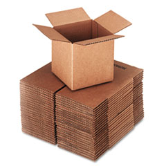 Corrugated Kraft Fixed-Depth Shipping Carton, 6w x 6l x