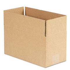 Corrugated Kraft Fixed-Depth Shipping Carton, 6w x 12l x