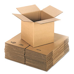 Corrugated Kraft Fixed-Depth Shipping Carton, 12w x 12l x