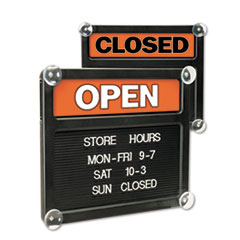 Double-Sided Open/Closed Sign w/Plastic Push Characters, 14