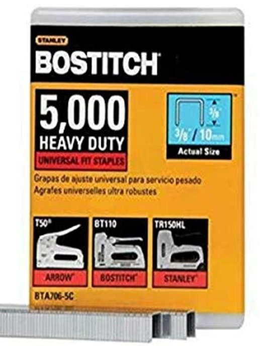 BOSTITCH Staples, Heavy Duty, 
Construction Grade, 3/8 x 
2/5-Inch, 5000-Pack