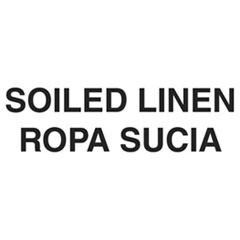 Medical Decal, &quot;Soiled
Linen&quot;, 10 x 4, White -
Bilingual Label - Soil Linen;
7iHx10iW