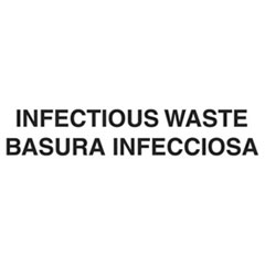 Medical Decal, &quot;Infectious Waste&quot;, 10 x 4, White -